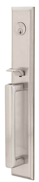 Flat Black Single Cylinder Tubular Entry Set with Clear Crystal Knob D78535