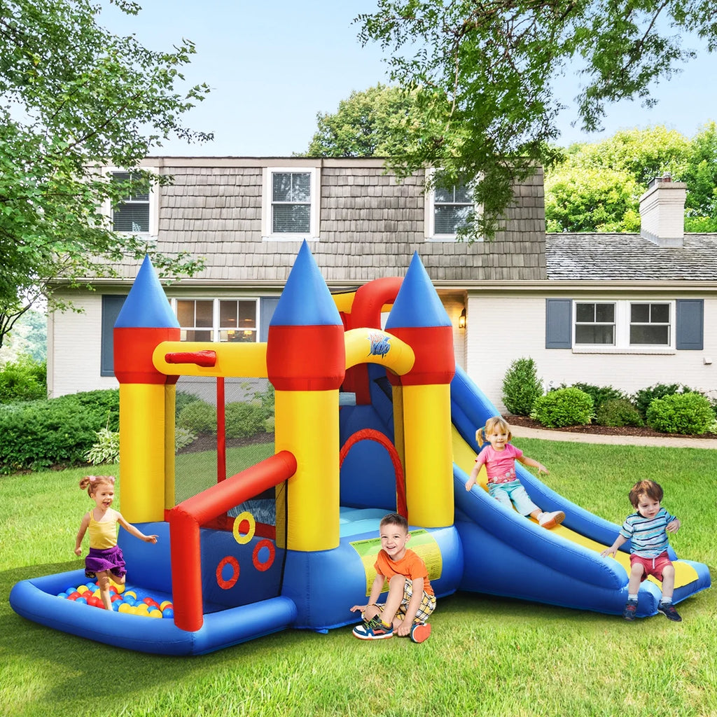 Inflatable Bounce House Slide Bouncer Kids Castle Jumper with Balls & 780W Blower J94499