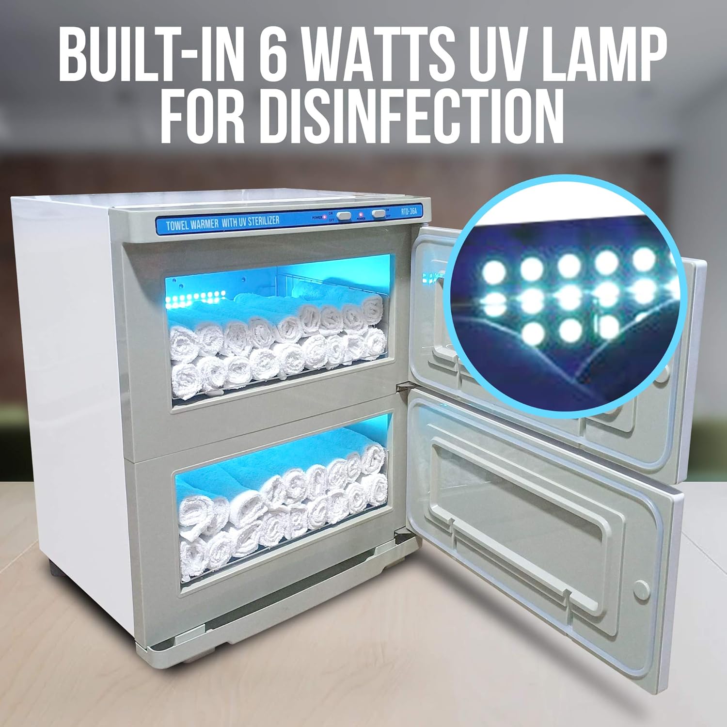 UV Towel Warmer with 36L Capacity, 2-in-1 Spa Hot Towel Warmer and UV Sterilizer J843