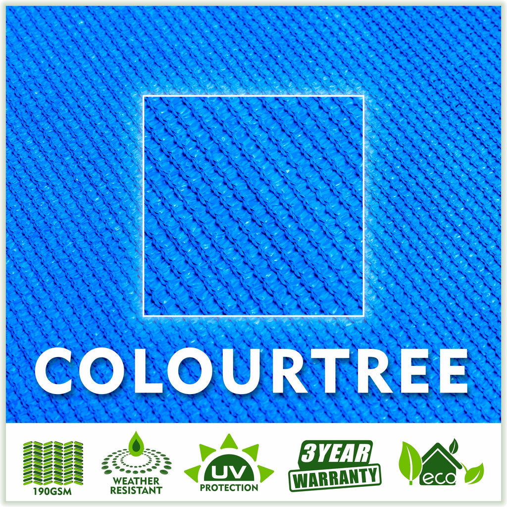 Blue Right Triangle Sun Shade Sail with Hardware Kit HDPE Mesh Fabric Canopy B591517