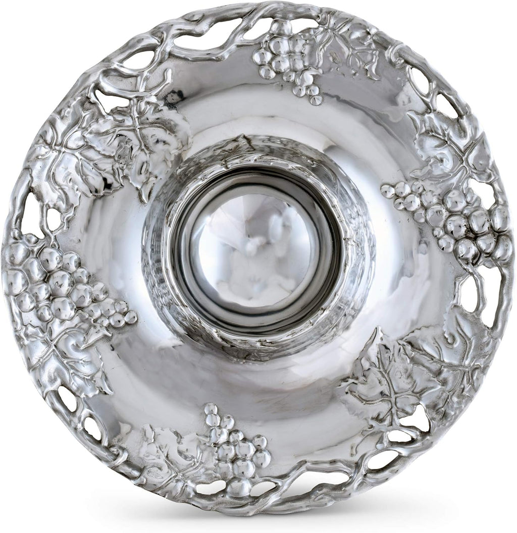 Metal Grape Chip and Dip Platter, 14 inch Diameter O256209