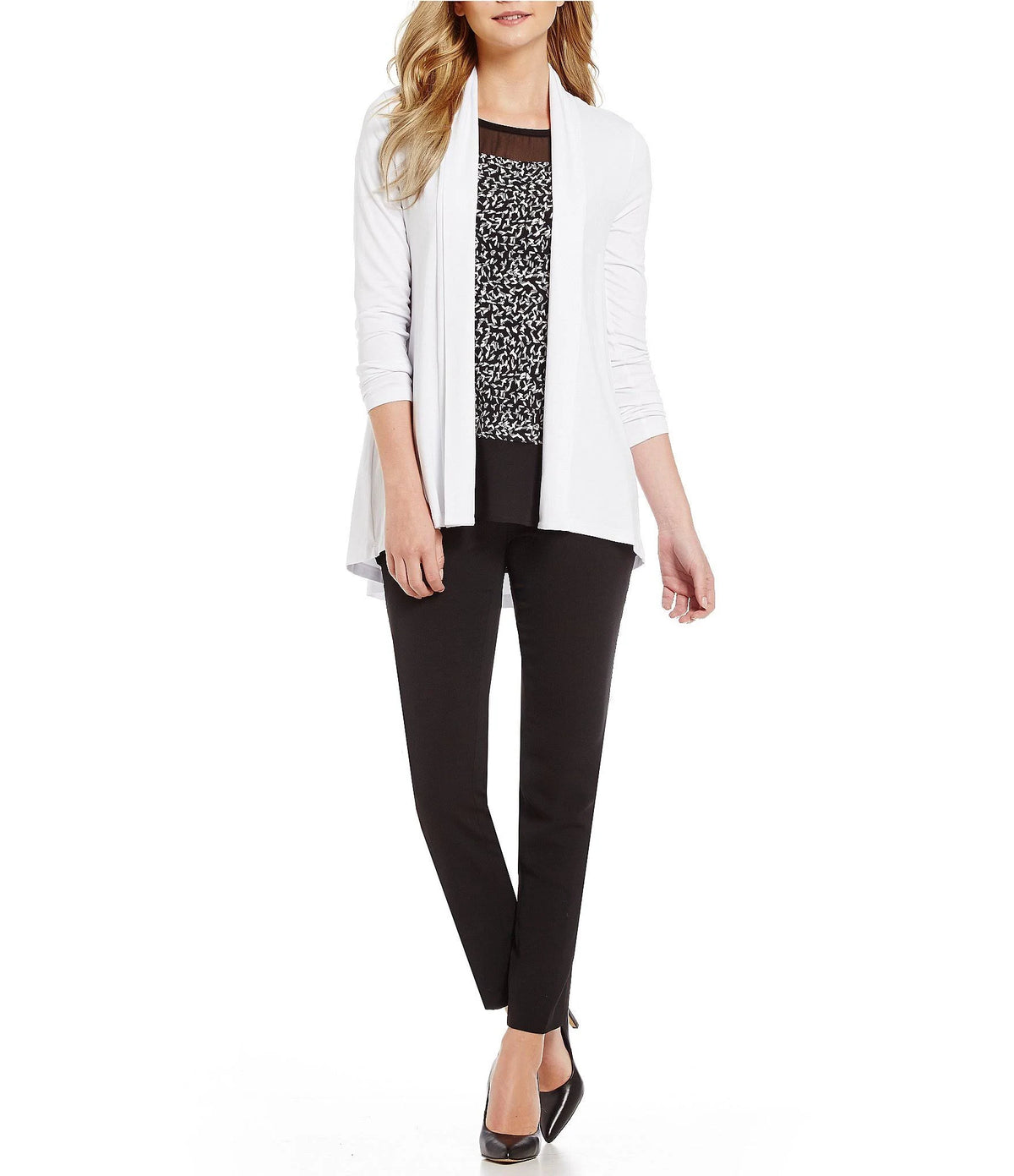 Open Front Cardigan Ultra White W112152