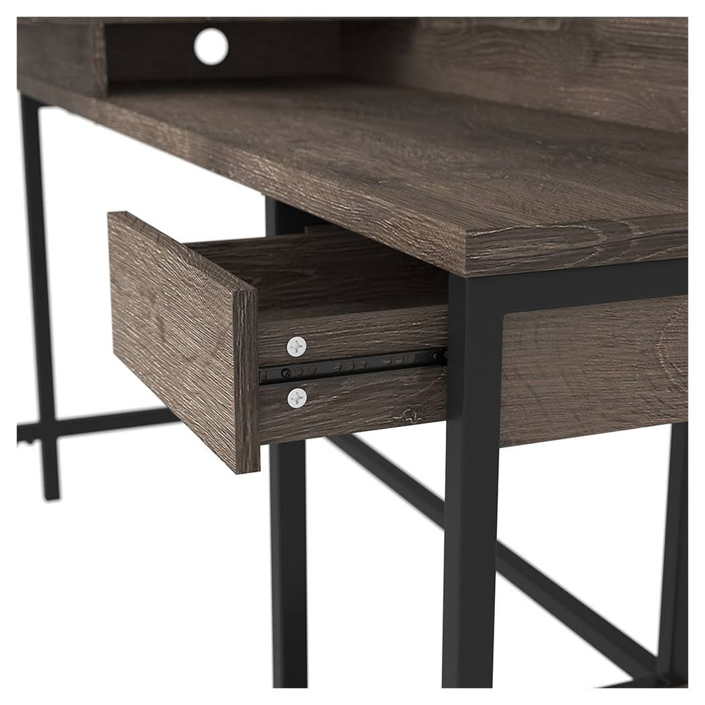 Gray L-Desk with Storage M1030