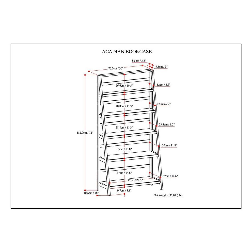 Rustic Solid Wood Bookcase M3951