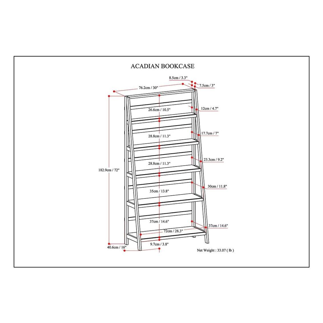 Rustic Solid Wood Bookcase M3951