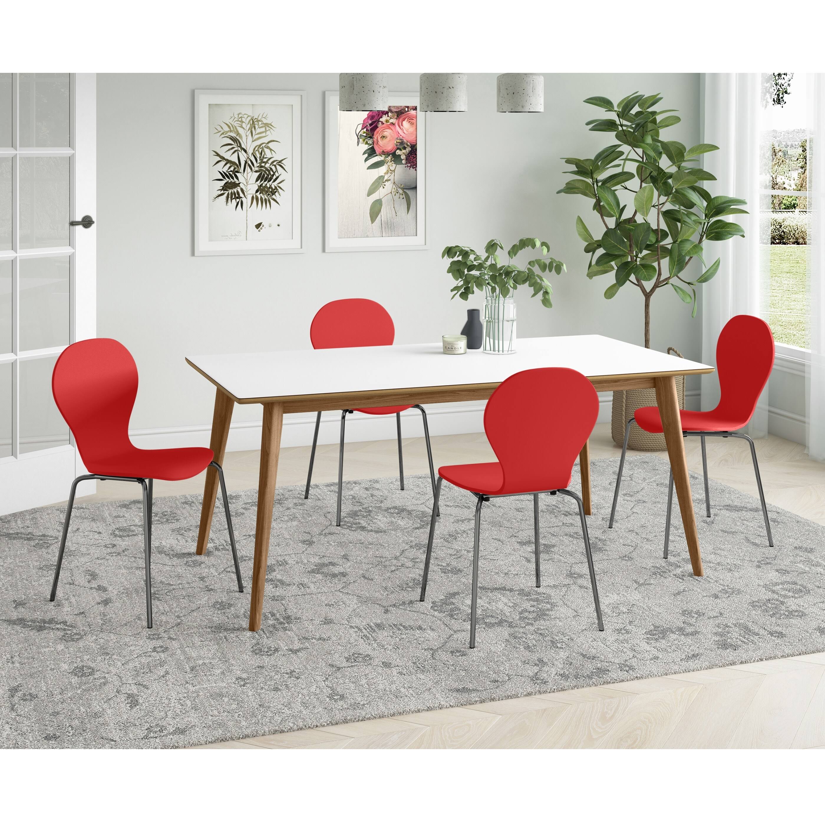 Walnut Armless Dining Chair Set of 4 U450