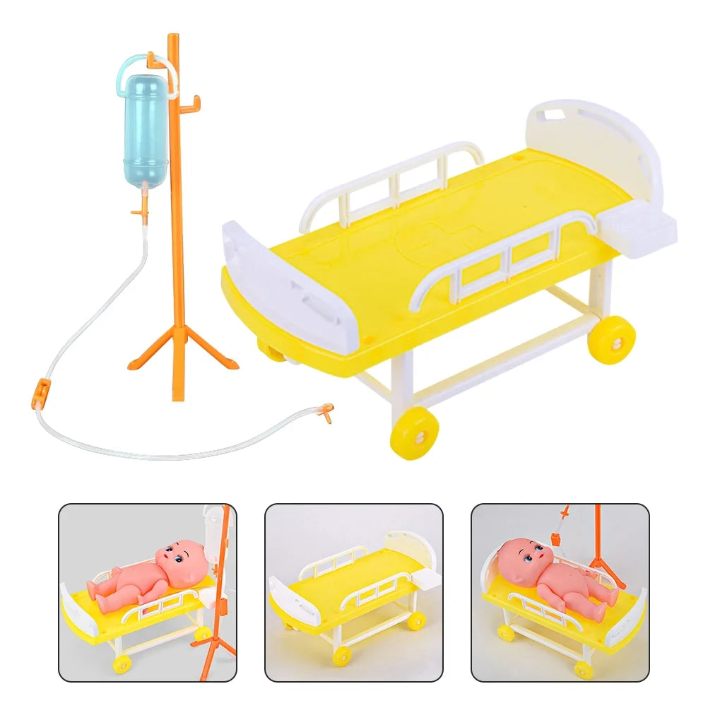 Doctor Hospital Dollhouse Bed Miniature Furniture Kids Playset Toys P5791