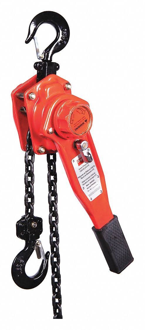 Lever Chain Hoist, 1,500 lb Load Capacity, 5 ft Hoist Lift U99534