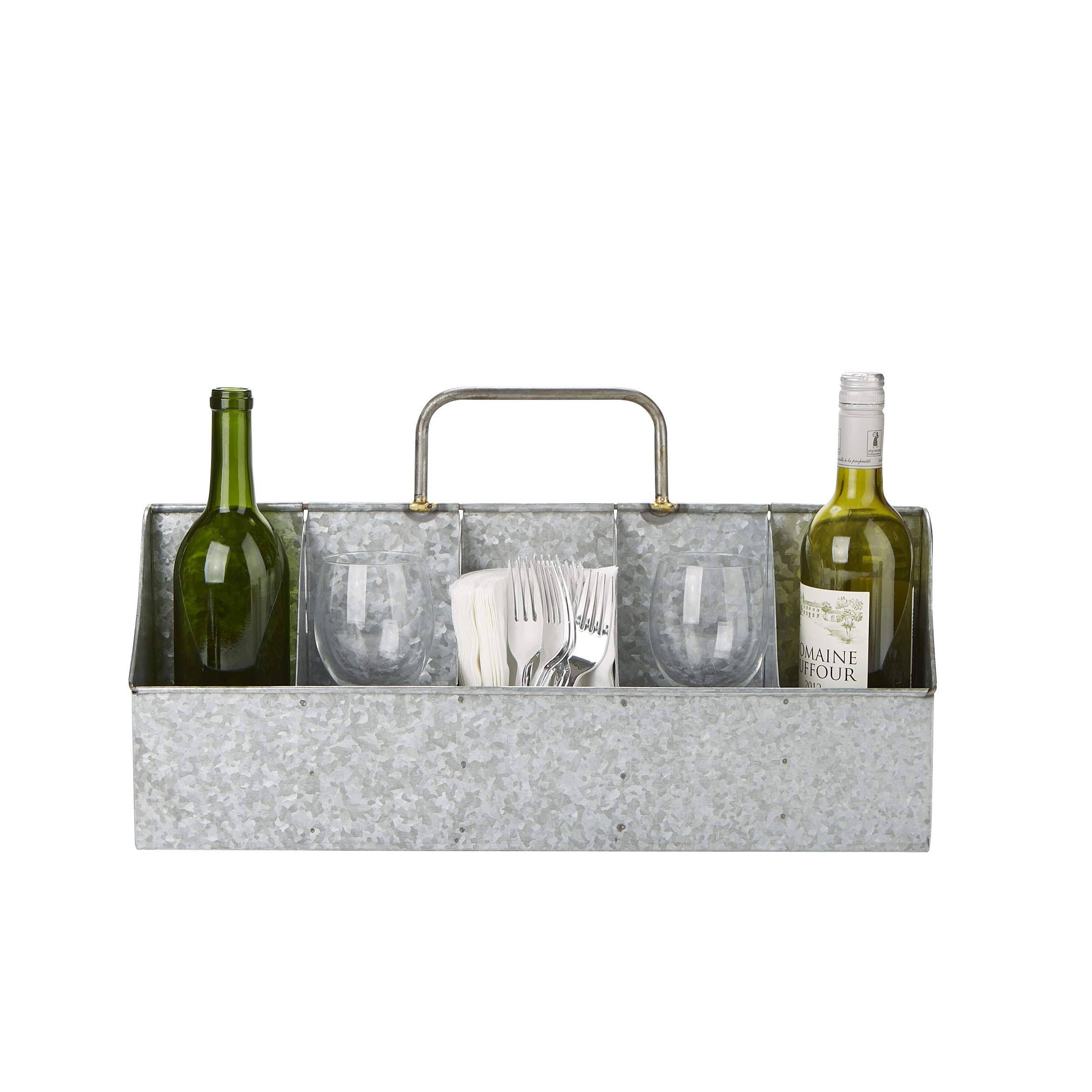 Silver 5 Compartment Iron Storage Caddy C87490