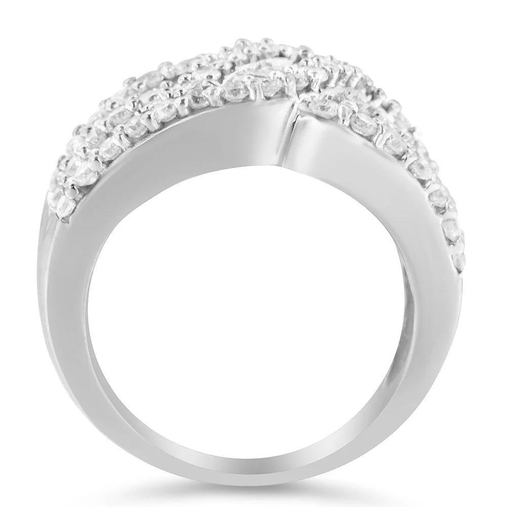 10K White Gold Diamond Knot Band P116891