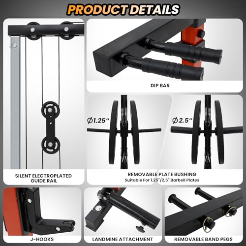 Multi-Functional Power Rack with Cable Pulley System T11346