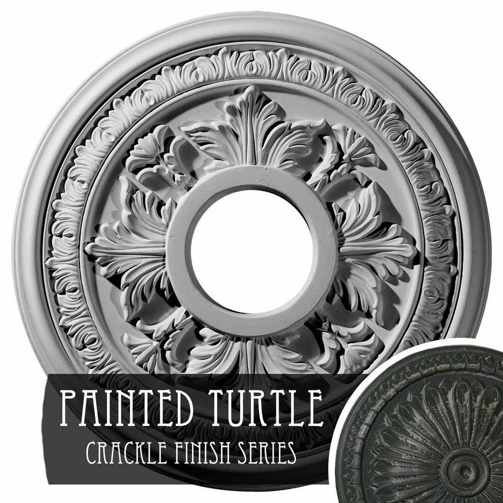 Hand-Painted Painted Turtle Ceiling Medallion K449306