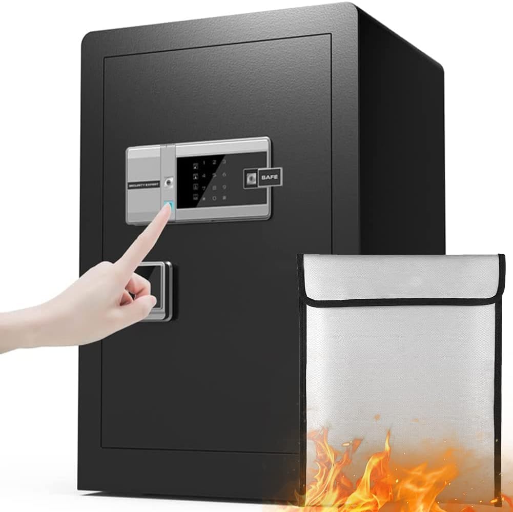 Fireproof Biometric Safe Box with LCD Digital Keypad M23829