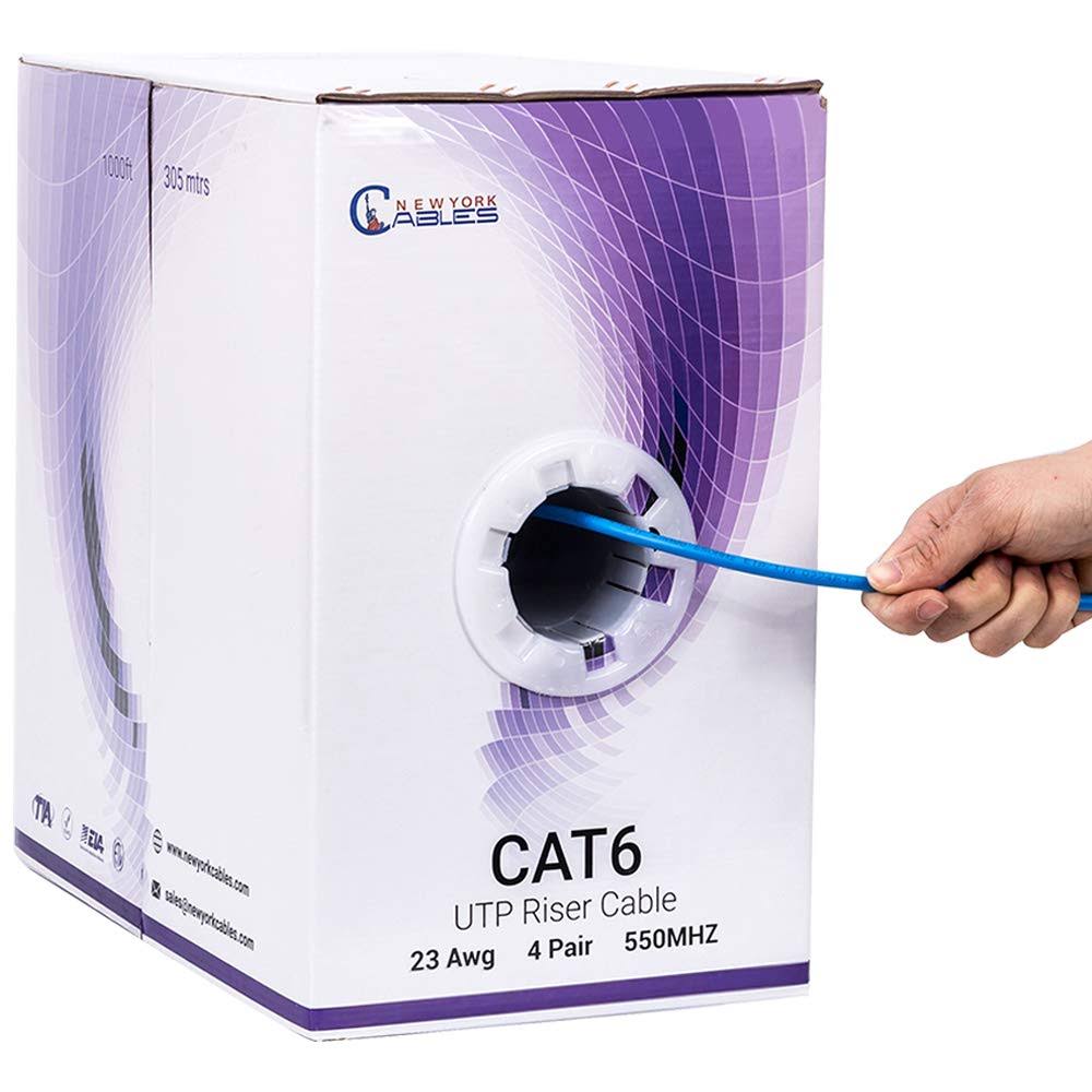 Cat6 Ethernet Cable Blue 1000ft Bulk 23AWG UTP P5271