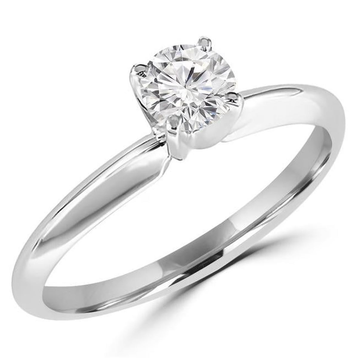 0.25 CT Round Diamond Solitaire Engagement Ring in 10K White Gold E927930