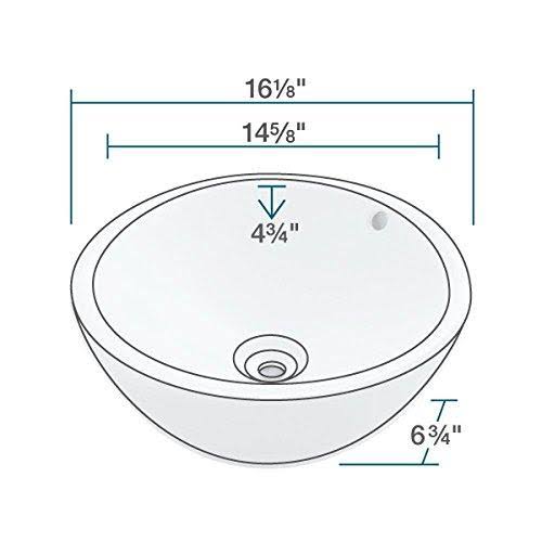 Vitreous China Circular Vessel Bathroom Sink with Faucet and Overflow J12212