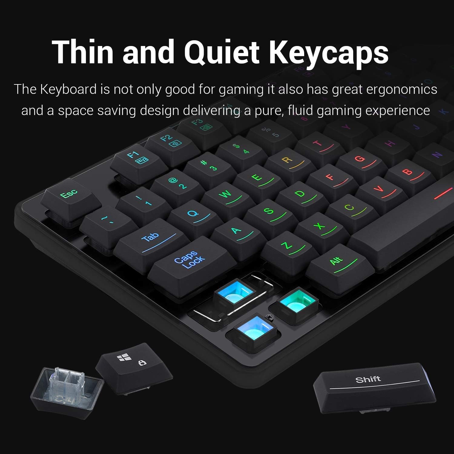 Gaming Keyboard and Mouse Combo with Mouse Pad, RGB Backlit, 3200 DPI, Pack of 2 X551