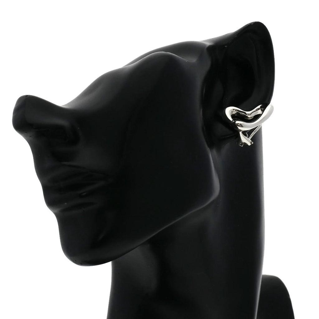 Silver Open Heart Earrings I3631