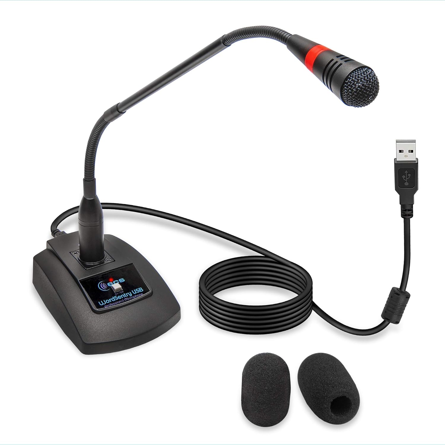 19" Gooseneck Unidirectional USB Microphone with Mute Button, Pack of 2 J263
