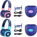 2 Pack Bluetooth On-Ear Headphone with Mic and EVA Case (Mint+Grey) T899