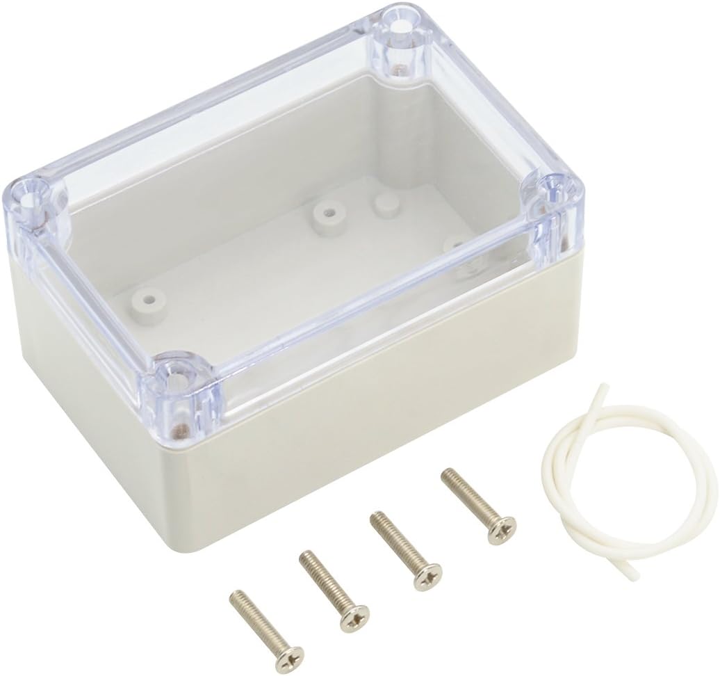 ABS Plastic IP65 Electrical Enclosure Box Grey with Clear Cover 4.7 x 4.7 x 3.5 inch Pack of 2 N924