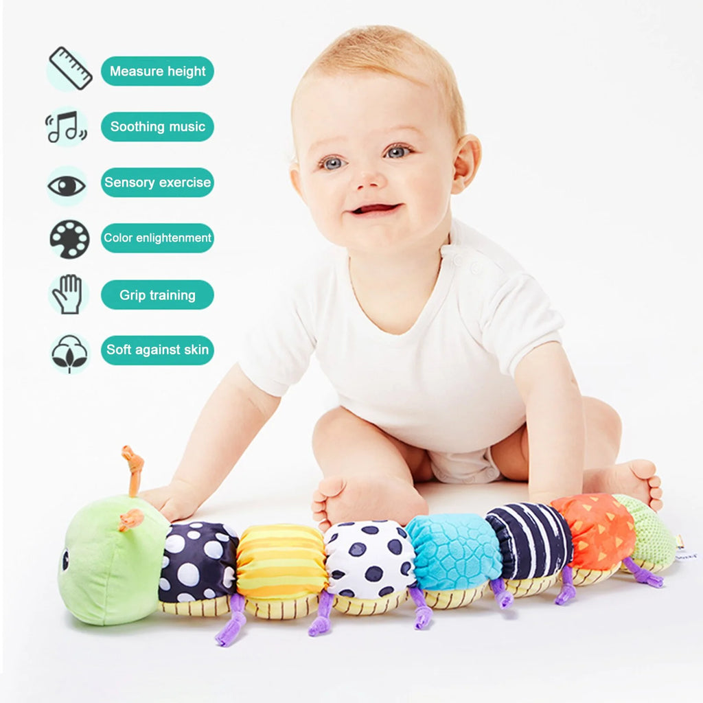 Multicolor Baby Toy Plush Caterpillar Rattle P450969