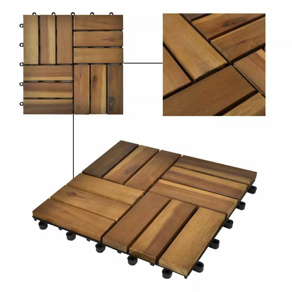 Acacia Decking Tiles Set of 30 K146668