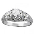 1 CT Antique Style Diamond Solitaire Engagement Ring, White Gold - Size 6.5 N616034