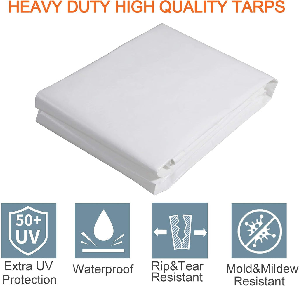 Heavy Duty Waterproof Tarp 11x20 Ft with Grommets Pack of 2 A268828