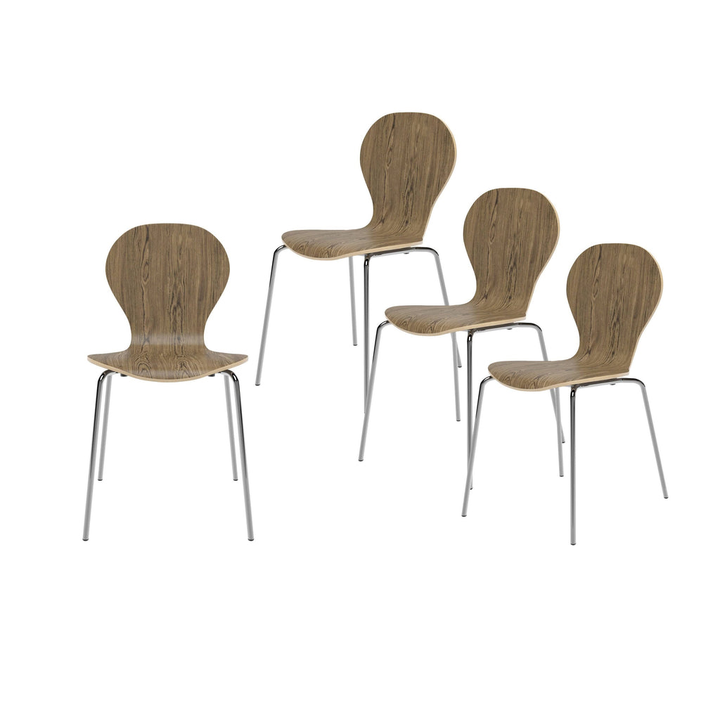 Walnut Armless Dining Chair Set of 4 U450