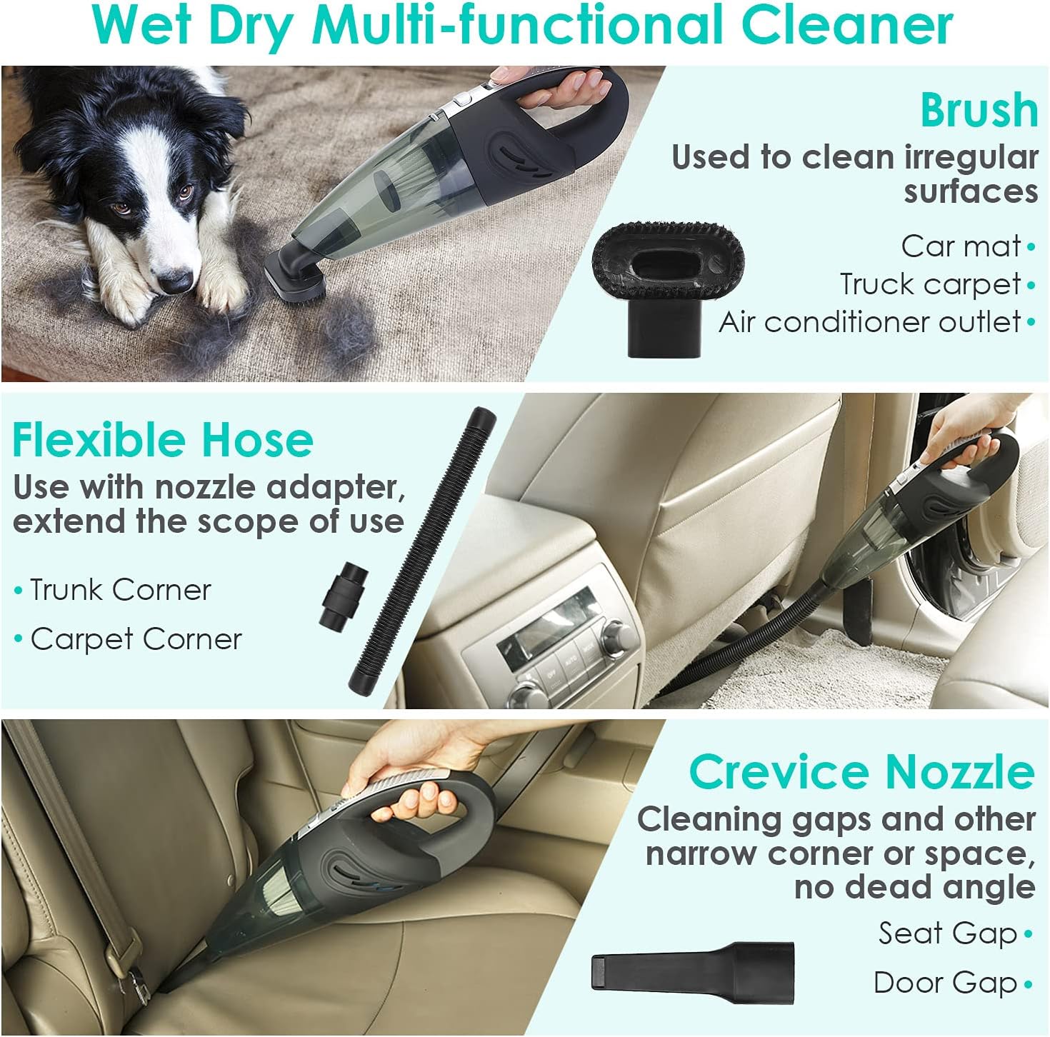 Portable Handheld Cordless Rechargeable Mini Car Vacuum Cleaner U820614