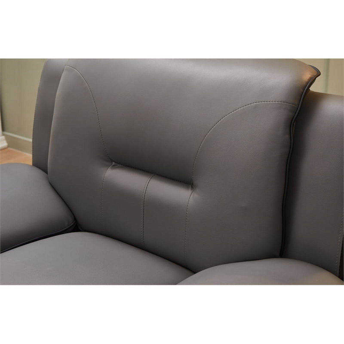Modern Upholstered Faux Leather Chair in Black / Gray G278