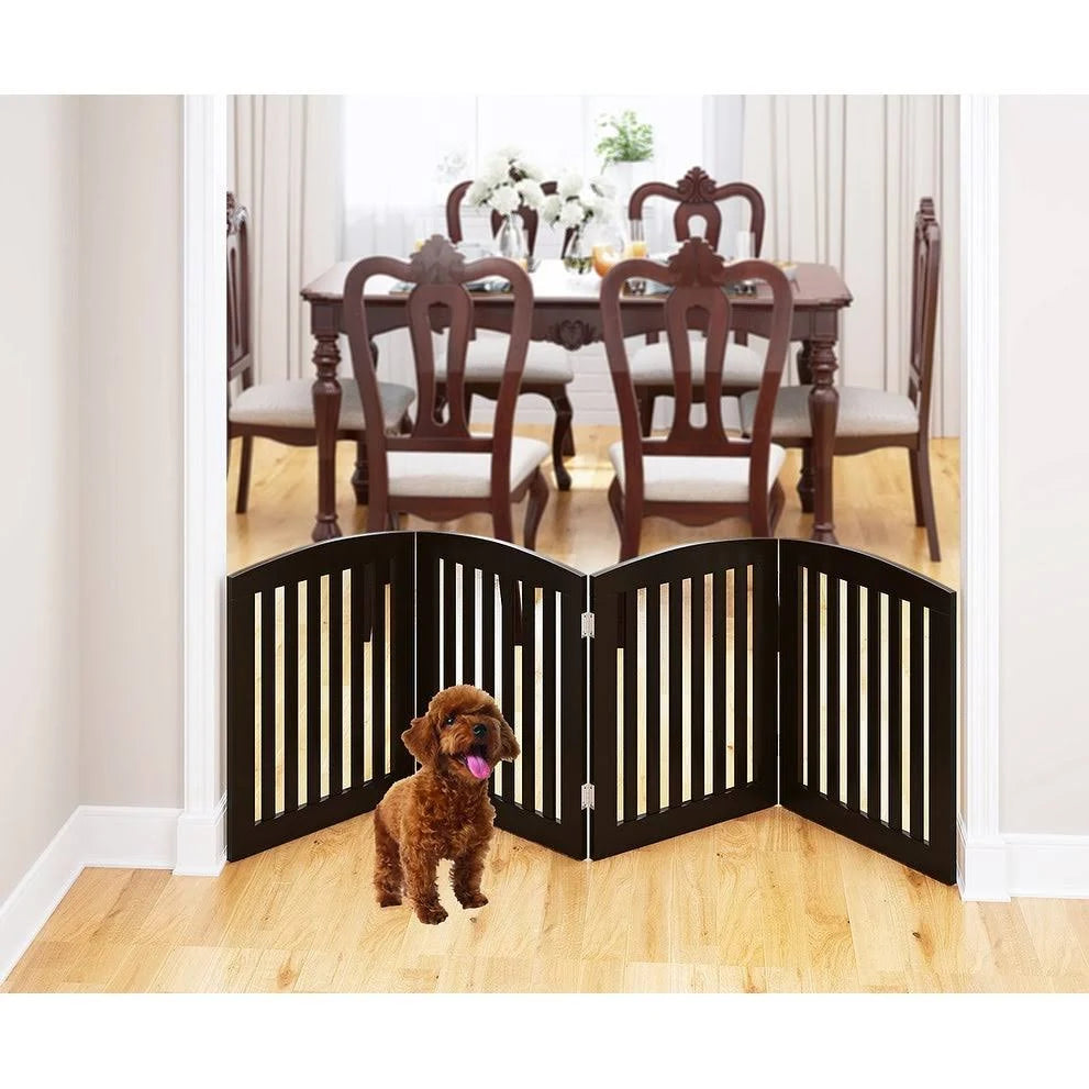 24 inch 4 Panel Wooden Freestanding Foldable Pet Gate F575