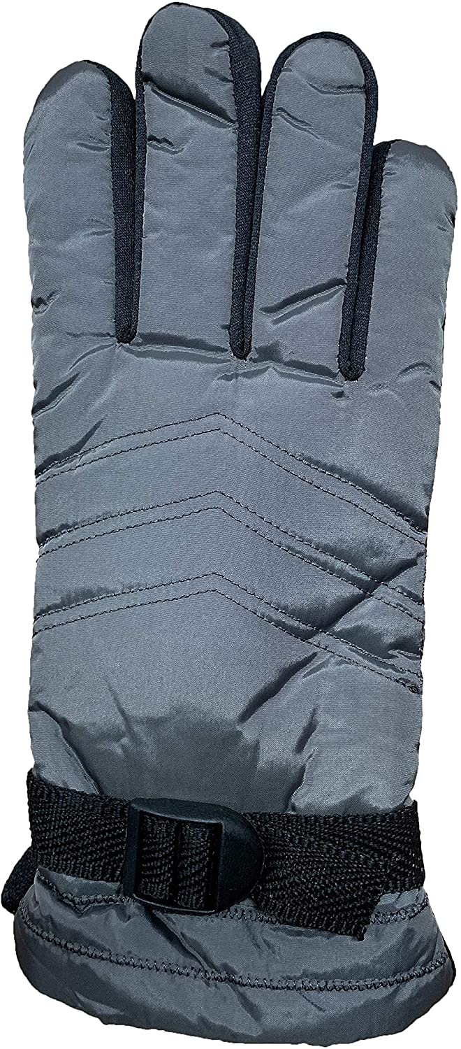 Winter Ski Gloves Fleece Lined Adjustable Strap Water Resistant D608