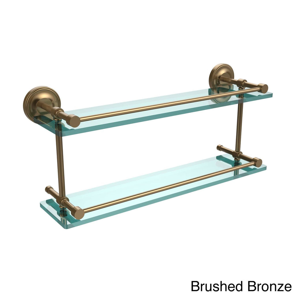22x22 Double Glass Shelf with Gallery Rail Satin Nickel P574735