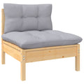 Gray Cushions Solid Pinewood Patio Sofa G7833