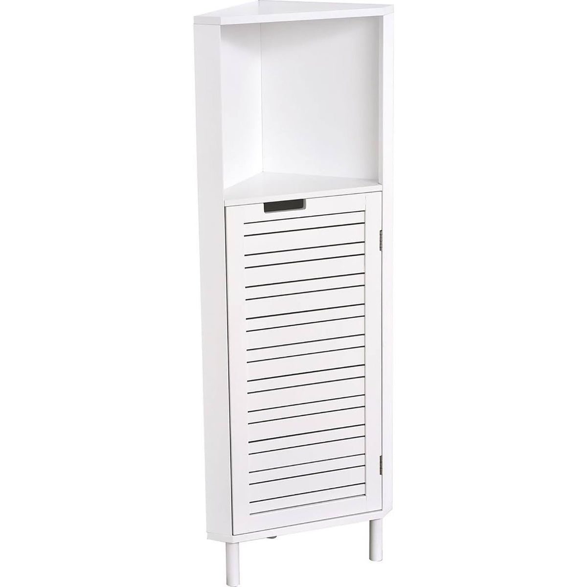 White Louver Door Bathroom Corner Cabinet Z5874