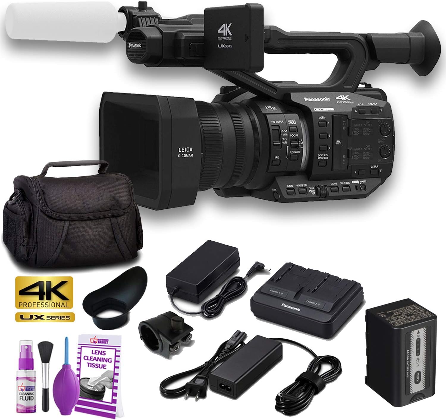 4K-UHD FHD Camcorder with Soft Padded Case and Cleaning Kit H995