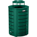 Green Metal Trash Can with Metal Lid Y794380