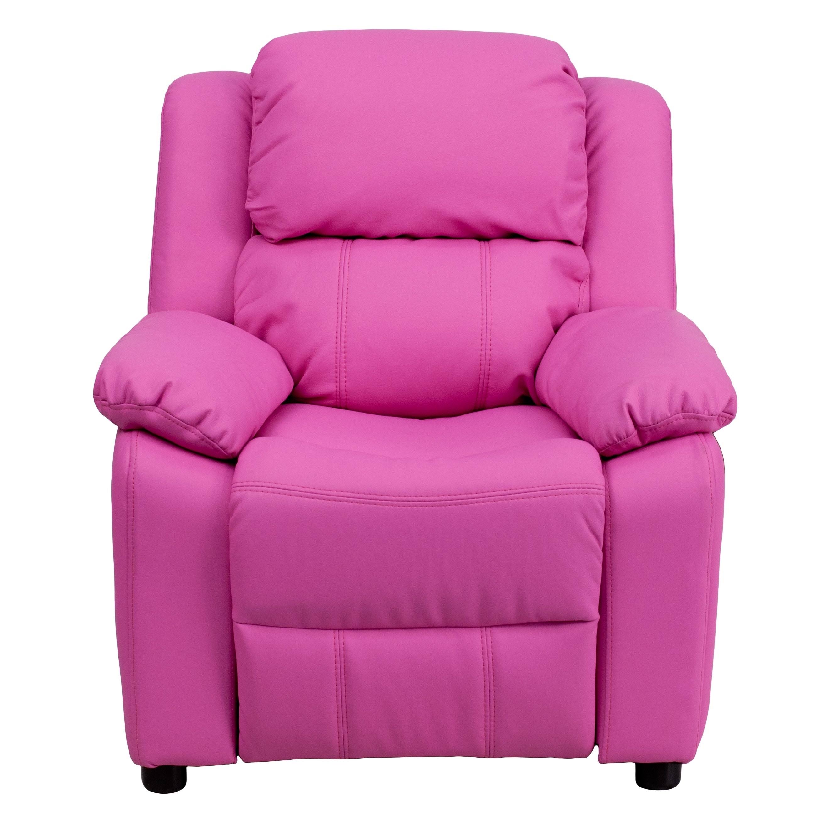Pink Vinyl Upholstered Recliner P5426
