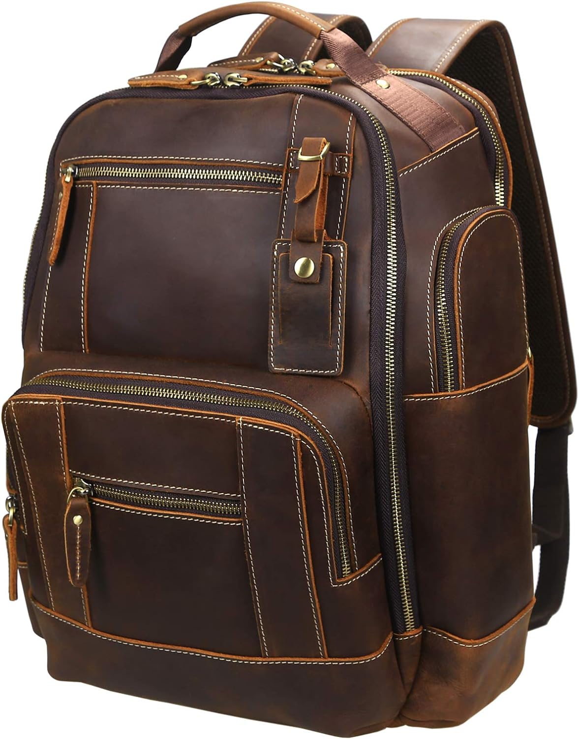 Men's Full Grain Leather Laptop Backpack D697283