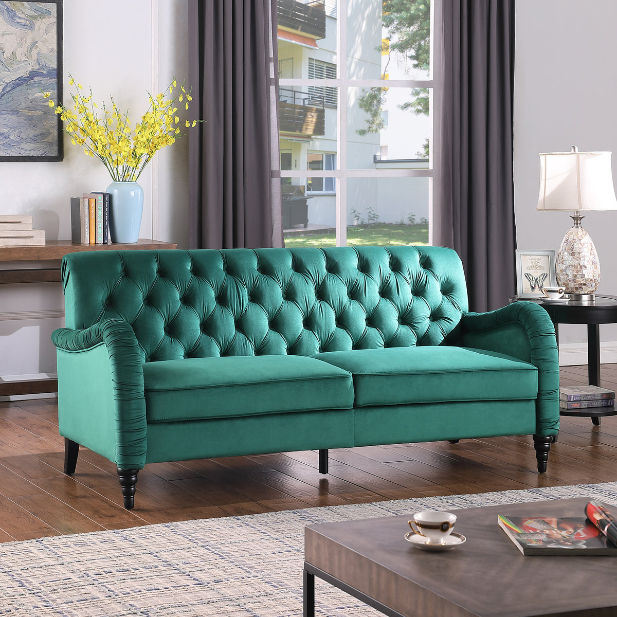 Dark Green Chesterfield Sofa Set Z10243