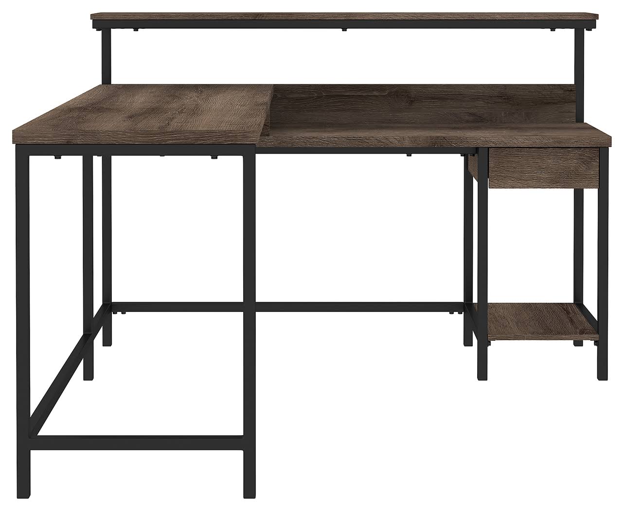 Gray L-Desk with Storage M1030
