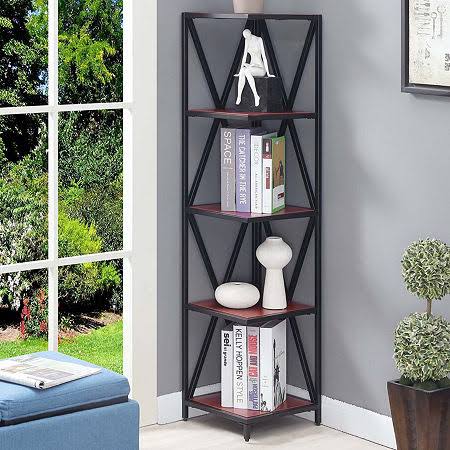 Metal 5 Tier Corner Bookcase Y54988