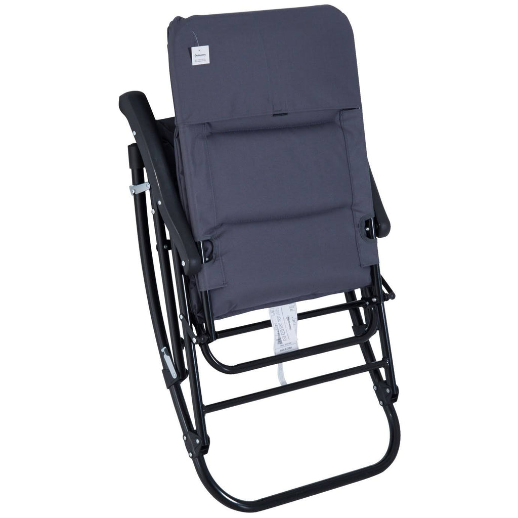 Blue Folding Padded Outdoor Camping Rocking Chair Set N112