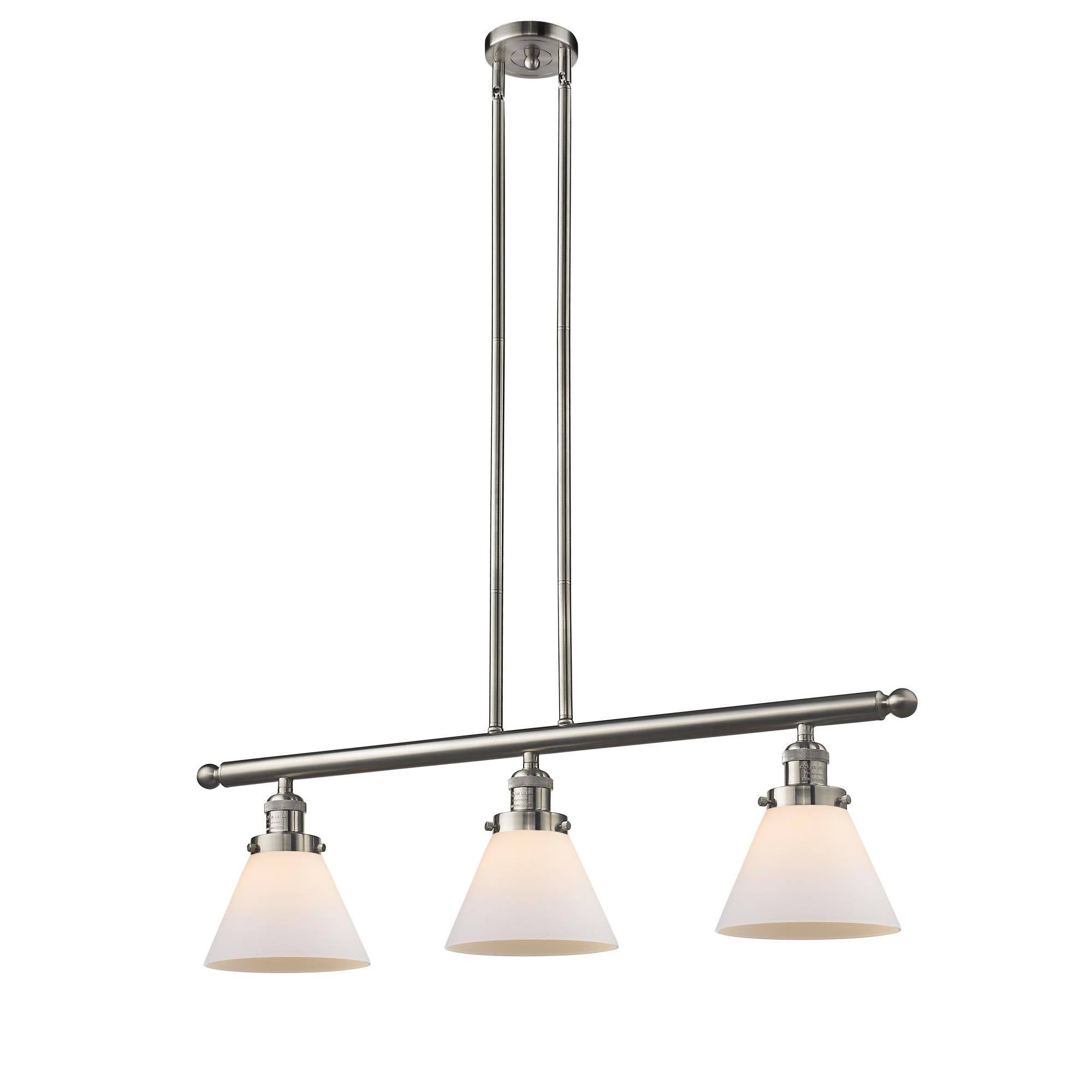 Large Cone 3 Light Island Light LED (Brushed Satin Nickel) N742