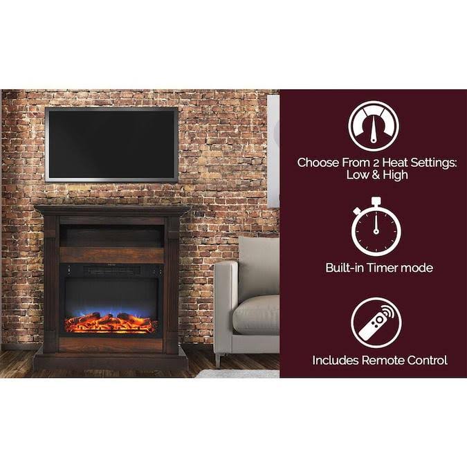 White Mantel Electric Fireplace A7344