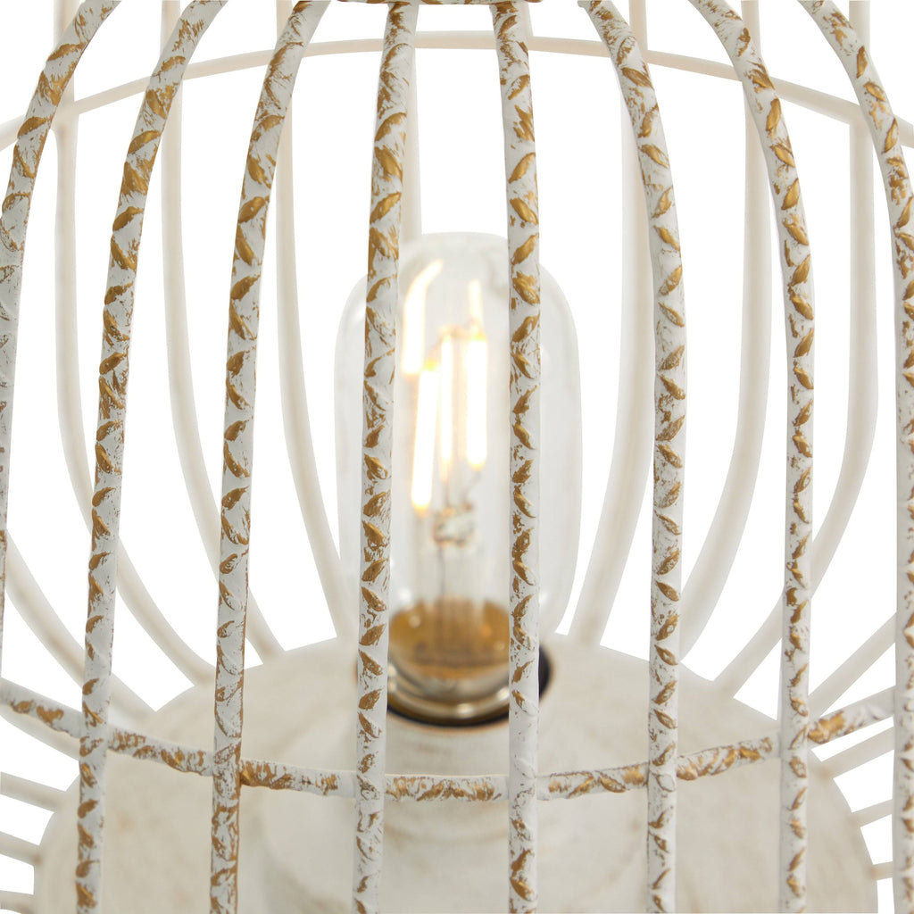 White Metal Caged Lantern T281390