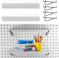 6 Pack White Pegboard Shelf Set with Hooks G24080