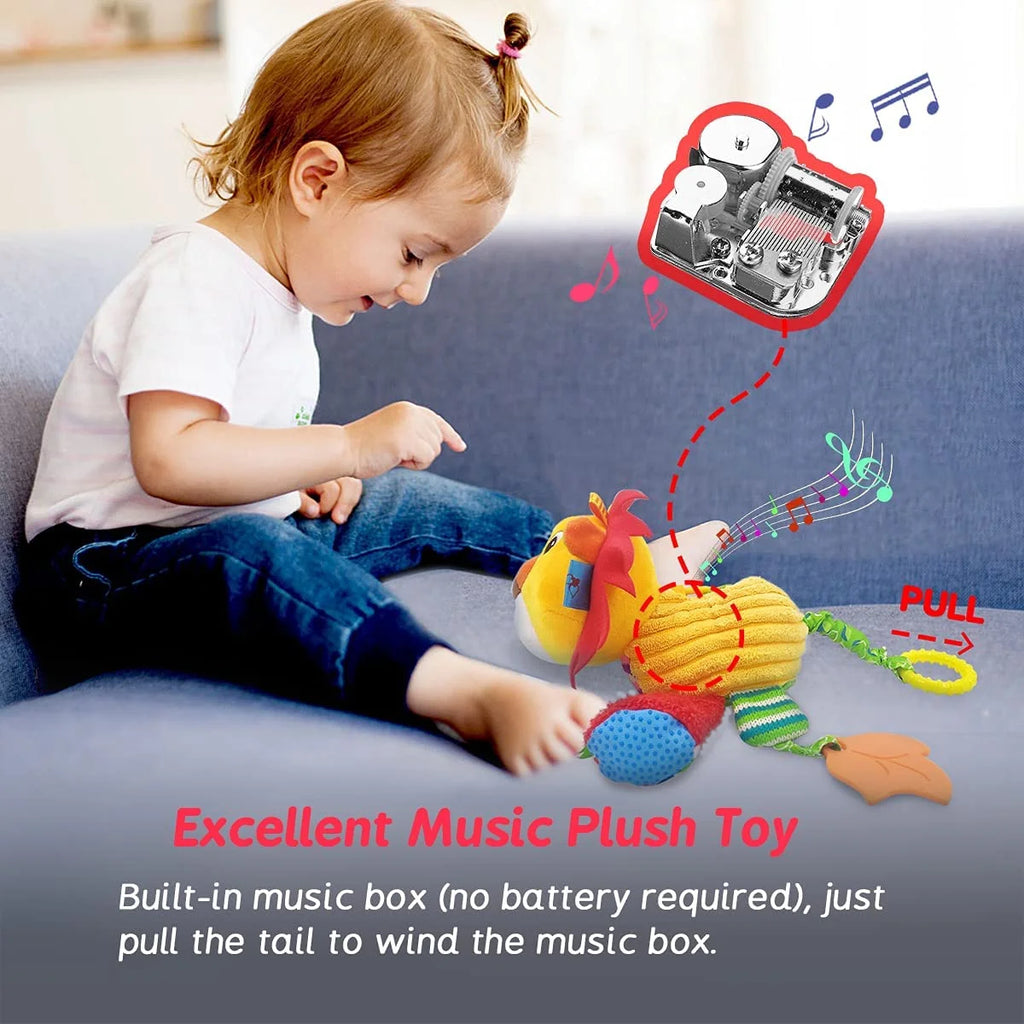 Lion Plush Infant Toy with Musical Box Stroller Hanging Toy Z93216